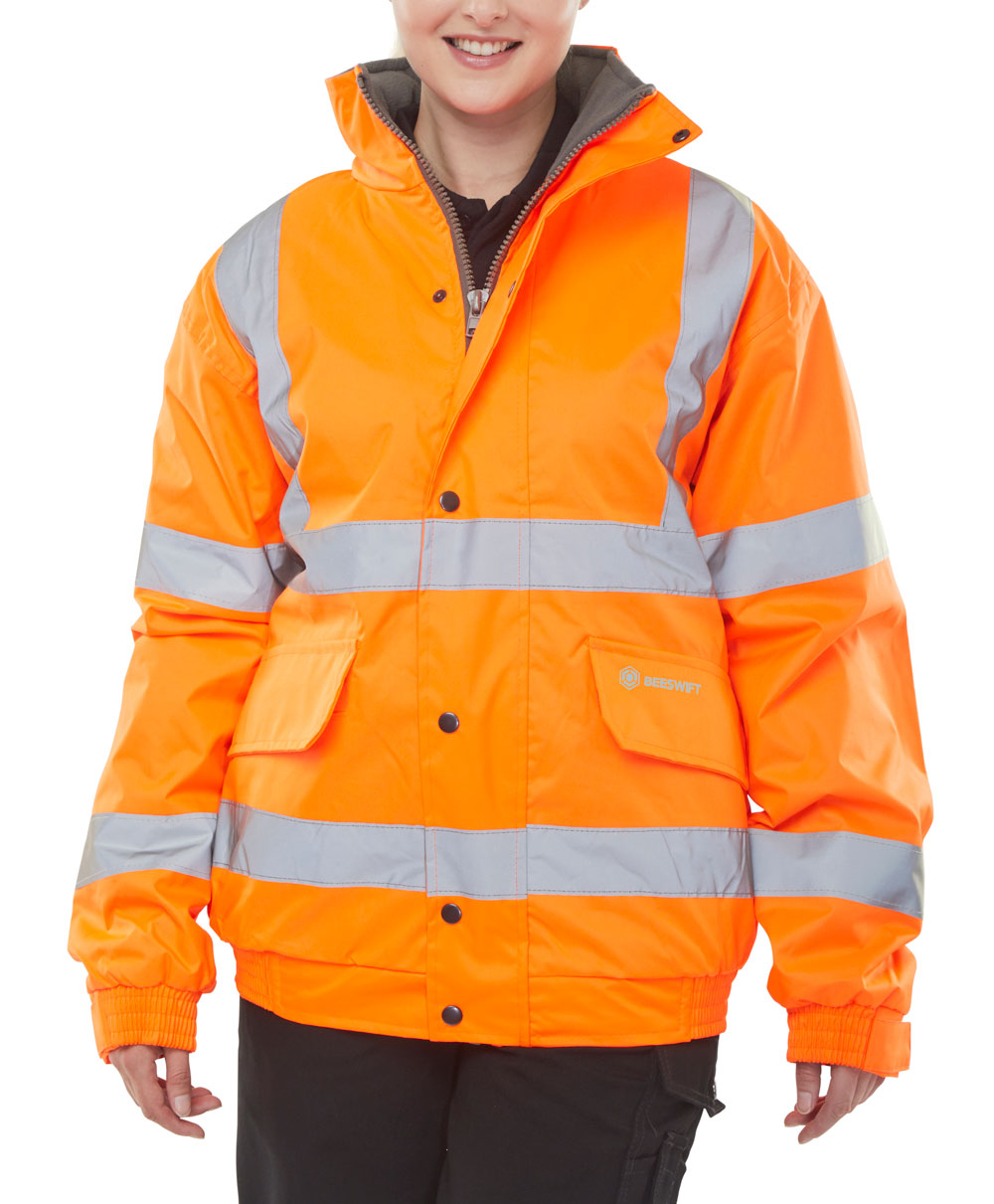 Beeswift Hi-vis Fleece Lined Bomber Jacket