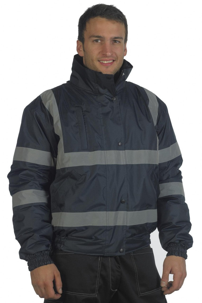 Black Hi Vis Security Bomber Jacket