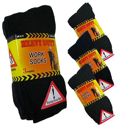 12 Pairs Mens Heavy Duty Cushioned Workwear Socks