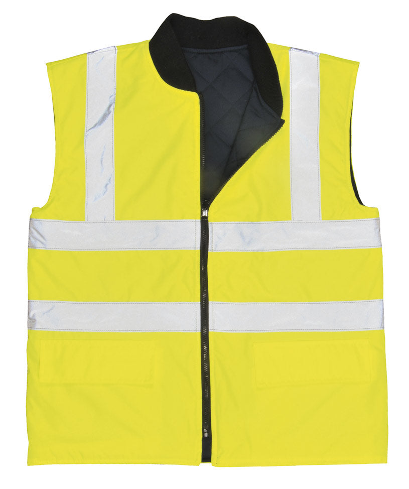 Portwest Workwear Hi Vis Reversible Bodywarmer Quilt Lined