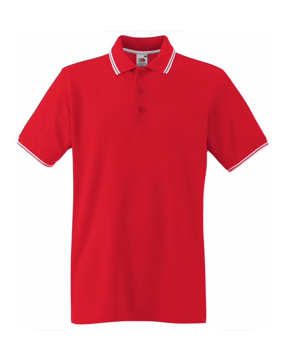 Fruit of the Loom Twin Stripe Tipped Polo