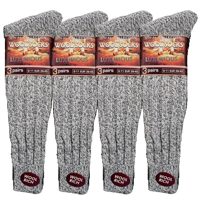 12 Pairs Luxurious Long Wool Rich Socks