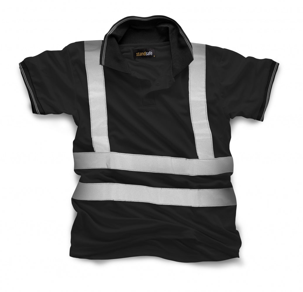 Standsafe Black Hi Vis Security Polo Shirts