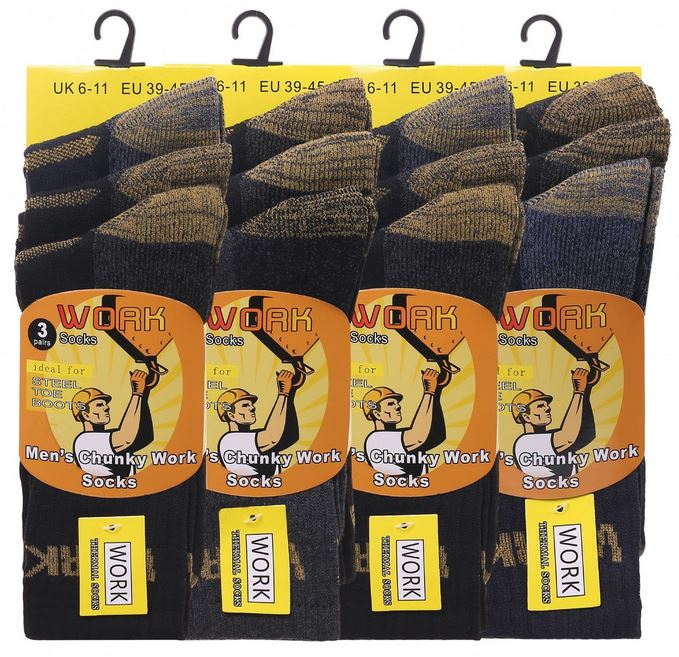 12 Pairs Mens Basic Work Socks