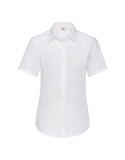 Fruit of the Loom Lady-Fit Short Sleeve Oxford Shirt